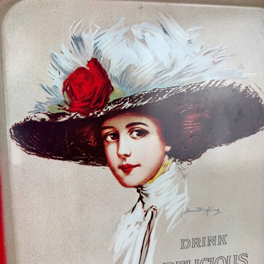 Coca Cola Vintage Gibson Girl Metal Tray - Picture 3 of 8